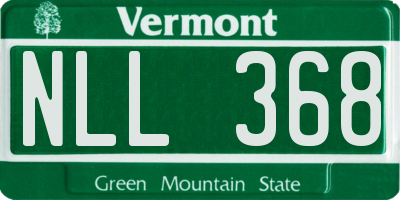 VT license plate NLL368