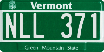 VT license plate NLL371