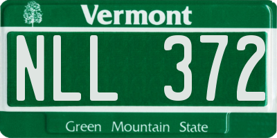 VT license plate NLL372