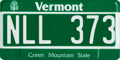 VT license plate NLL373
