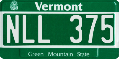 VT license plate NLL375