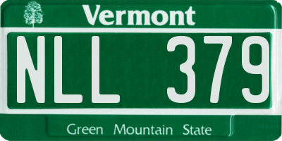 VT license plate NLL379