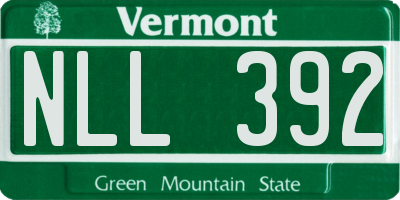 VT license plate NLL392