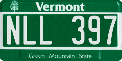 VT license plate NLL397