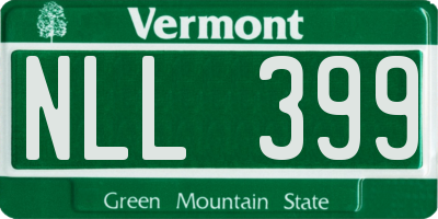 VT license plate NLL399