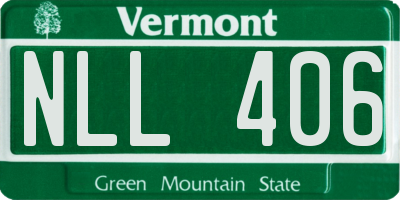 VT license plate NLL406