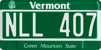 VT license plate NLL407