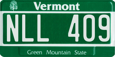 VT license plate NLL409