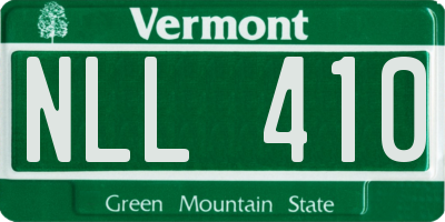VT license plate NLL410