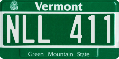 VT license plate NLL411
