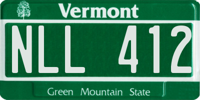 VT license plate NLL412