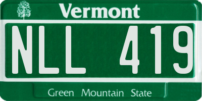 VT license plate NLL419