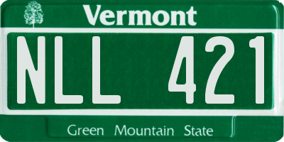 VT license plate NLL421