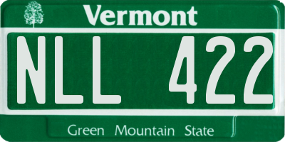 VT license plate NLL422