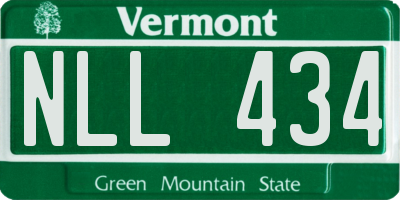 VT license plate NLL434