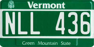 VT license plate NLL436