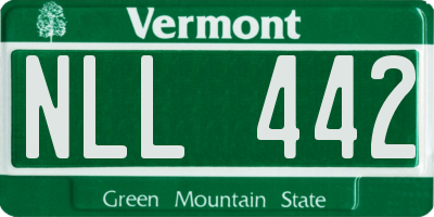 VT license plate NLL442