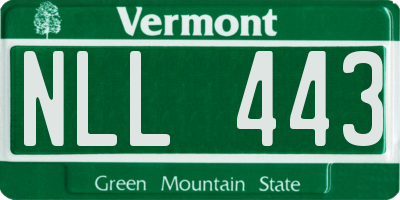 VT license plate NLL443