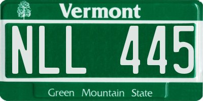 VT license plate NLL445