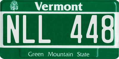 VT license plate NLL448