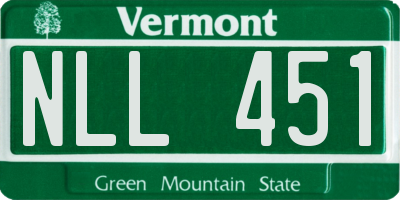 VT license plate NLL451