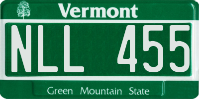VT license plate NLL455
