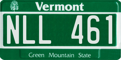 VT license plate NLL461
