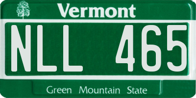 VT license plate NLL465