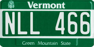 VT license plate NLL466