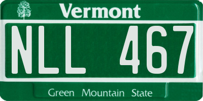 VT license plate NLL467