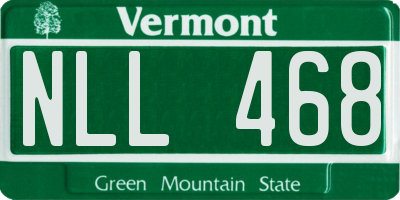 VT license plate NLL468