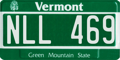 VT license plate NLL469