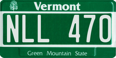 VT license plate NLL470