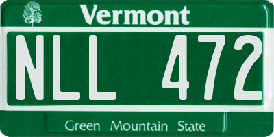 VT license plate NLL472