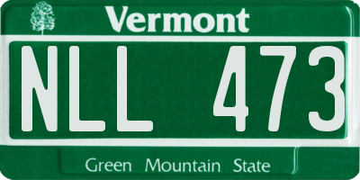 VT license plate NLL473