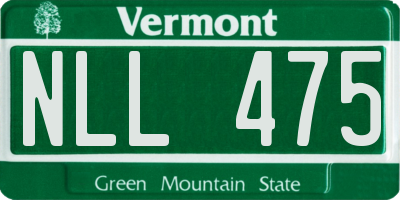 VT license plate NLL475