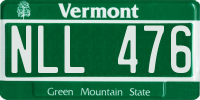 VT license plate NLL476