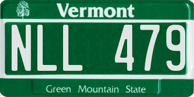 VT license plate NLL479