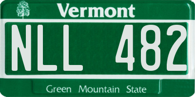 VT license plate NLL482