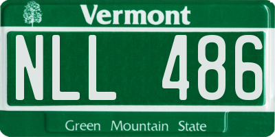 VT license plate NLL486