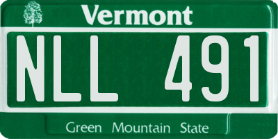 VT license plate NLL491