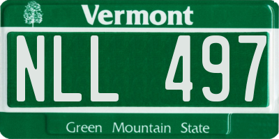 VT license plate NLL497