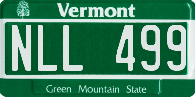 VT license plate NLL499