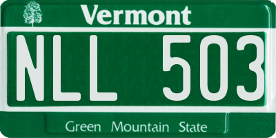 VT license plate NLL503