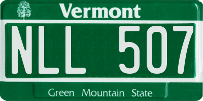 VT license plate NLL507