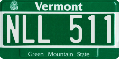 VT license plate NLL511