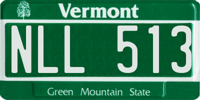VT license plate NLL513