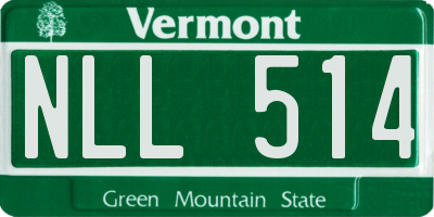 VT license plate NLL514