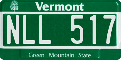 VT license plate NLL517