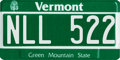 VT license plate NLL522